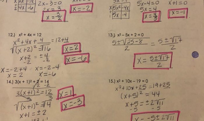 Unit 4 test geometry answer key