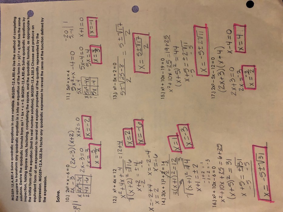 Unit 4 test geometry answer key