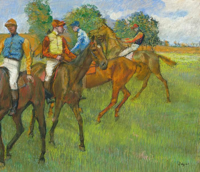 Degas jockeys before the race