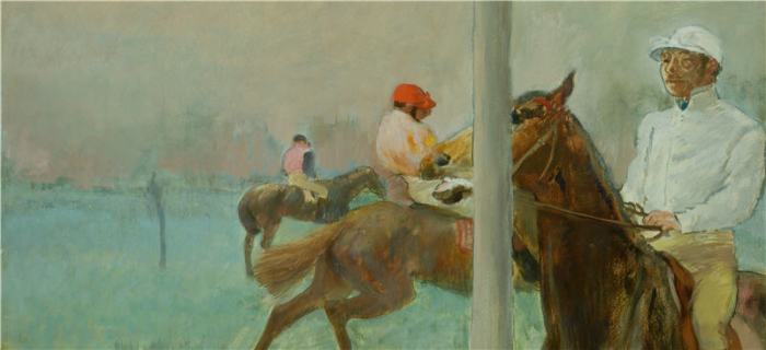 Degas jockeys before the race