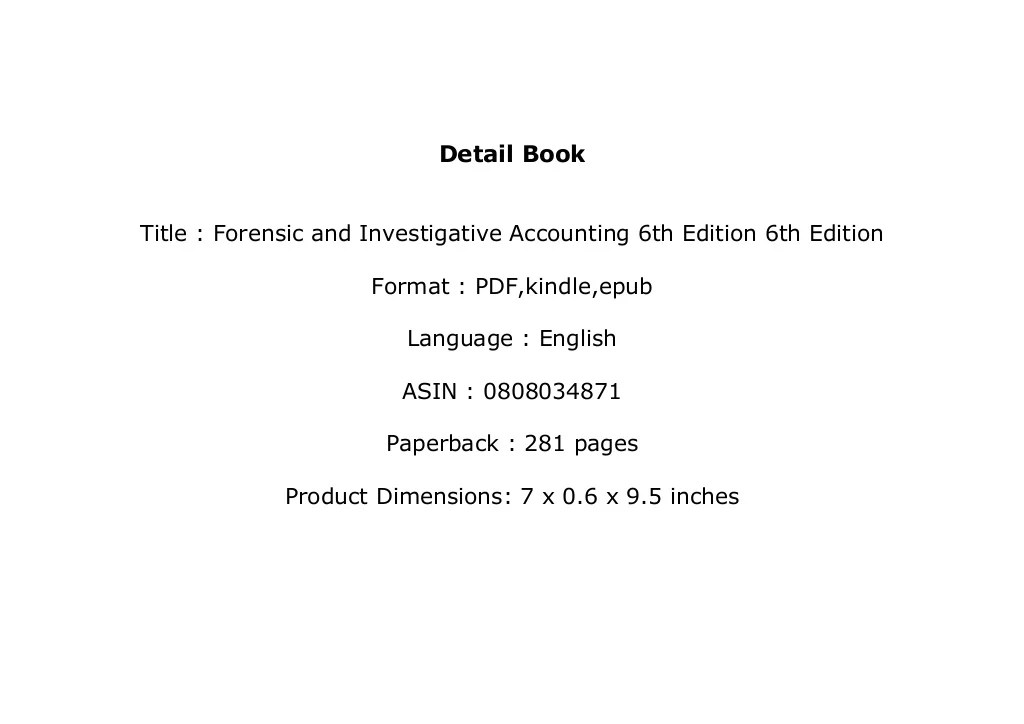 Forensic and investigative accounting 10th edition