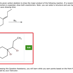 Modify the given carbon skeleton to draw the major products